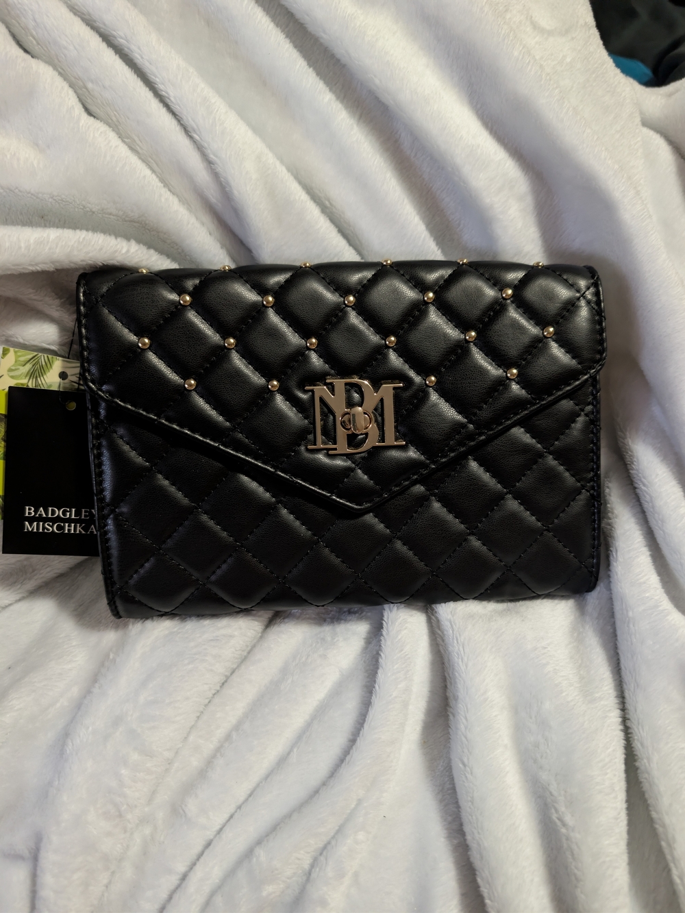 Badgley Mischka Collection Diamond Quilt Convertible Crossbody Bag